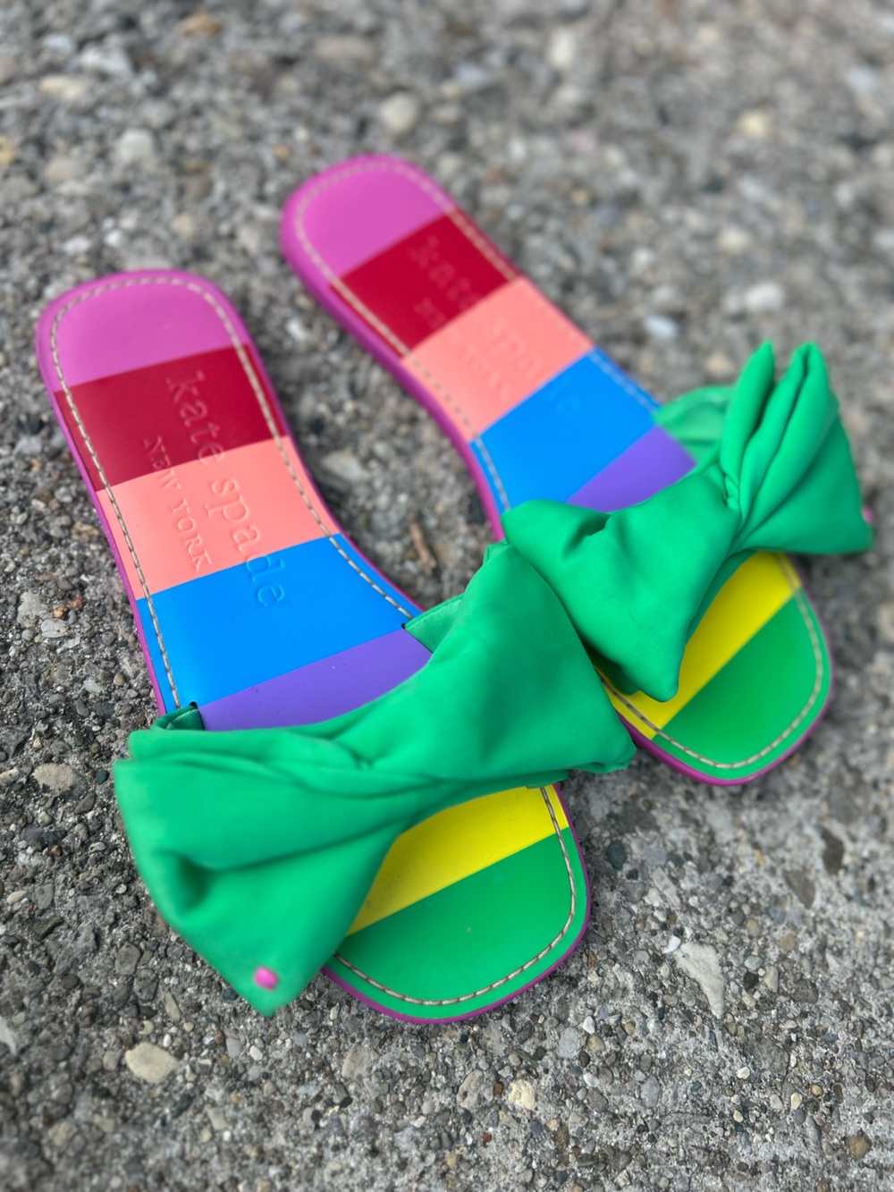 Kate Spade New York Bikini Neoprene Rainbow Slide Sandals Size 6.5